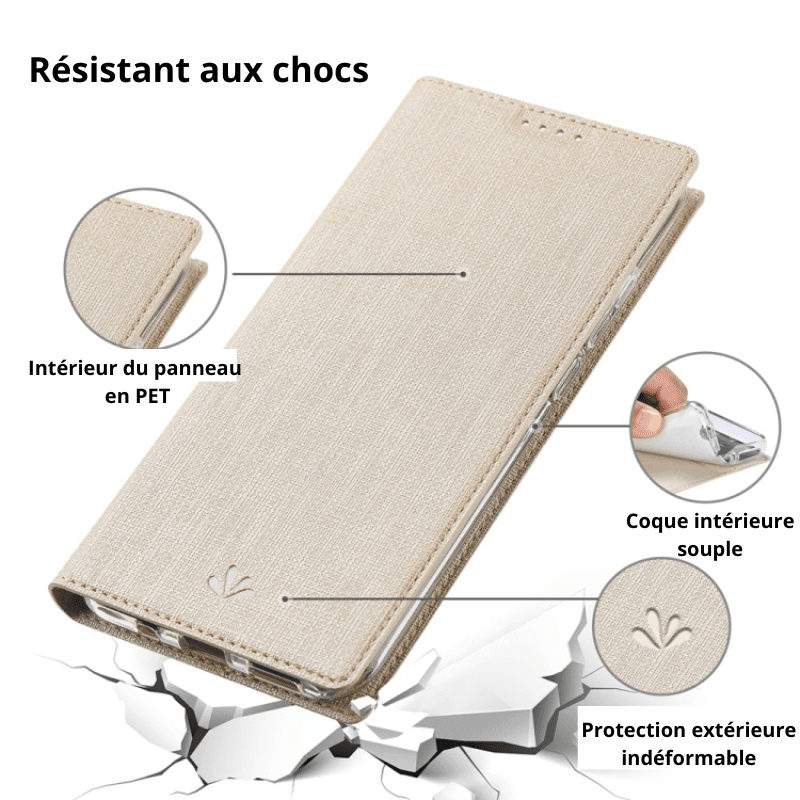 Dealer De Coque Coque à Clapet classique Etui Vili or