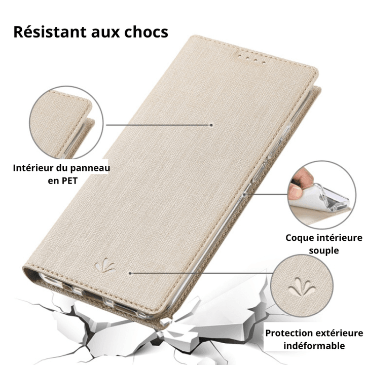 Dealer De Coque Coque à Clapet classique Etui Vili or