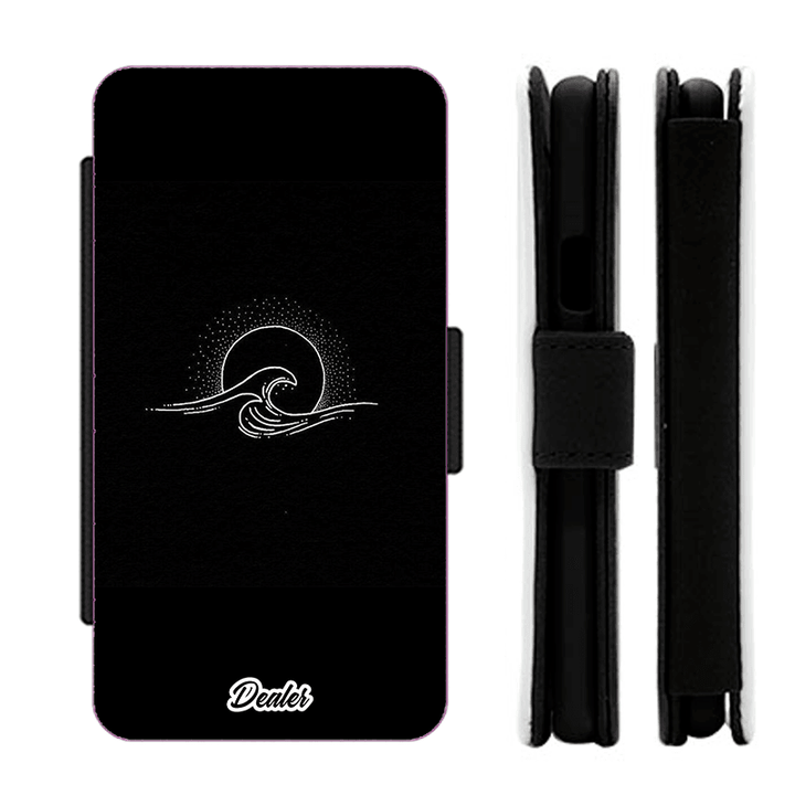 Etui de protection minimaliste mer et lune pour iPhone Samsung Xiaomi