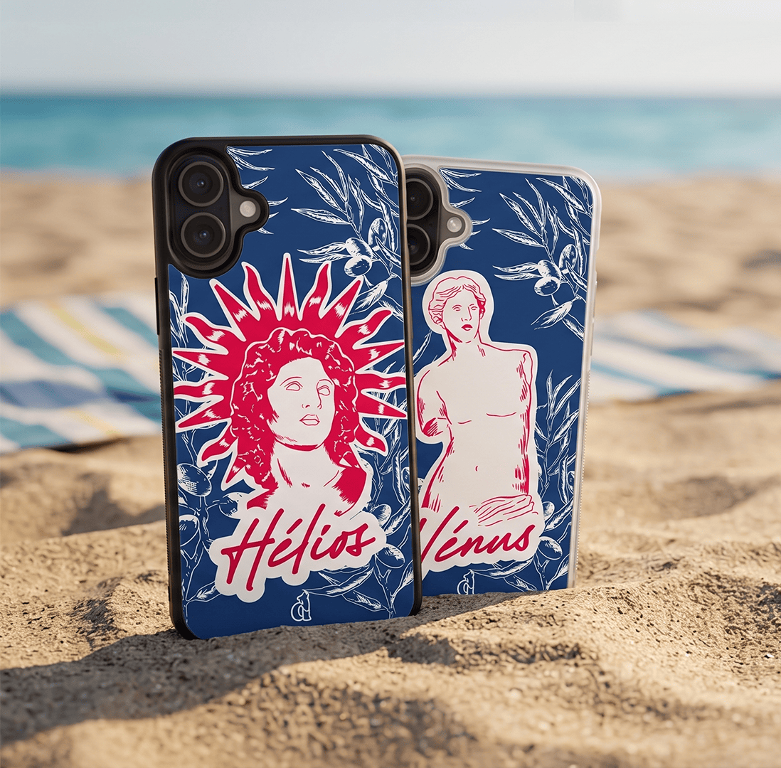 Dealer de Coque Dieux Grecs Collection Coque Antichocs Noir Couleurs Transparent Personnalisation Dessins Illustrations Estivale