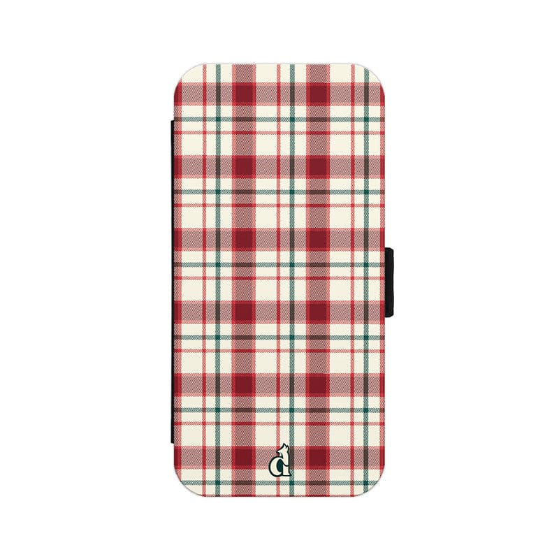 Dealer de coque Coque à Clapet Etui Carreaux Écossais Beige