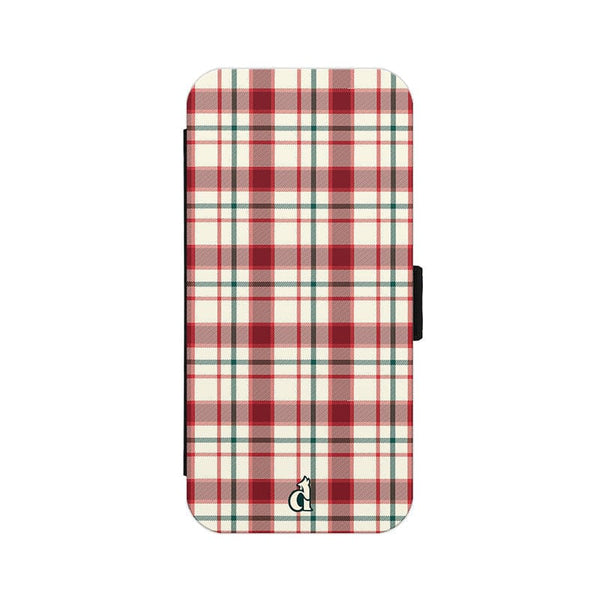 Dealer de coque Coque à Clapet Etui Carreaux Écossais Beige