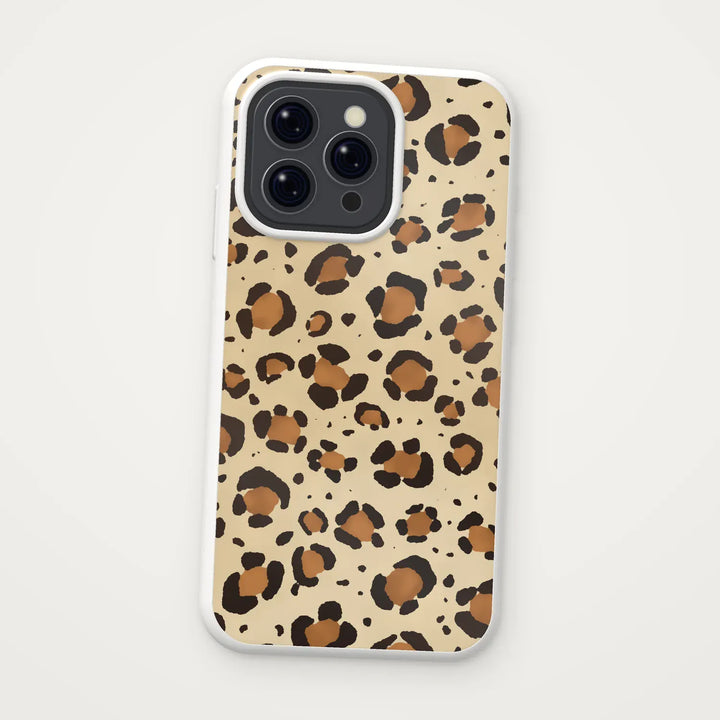 Vanilla leopard iPhone case with white edge – Dealer de Coque