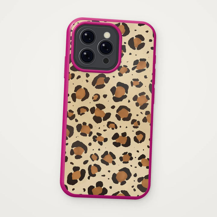 Vanilla leopard iPhone case with magenta edge – Dealer de Coque