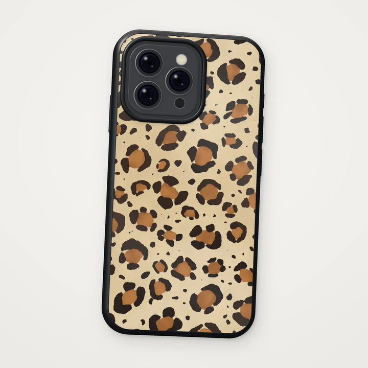 Vanilla leopard iPhone case with black edge – Dealer de Coque