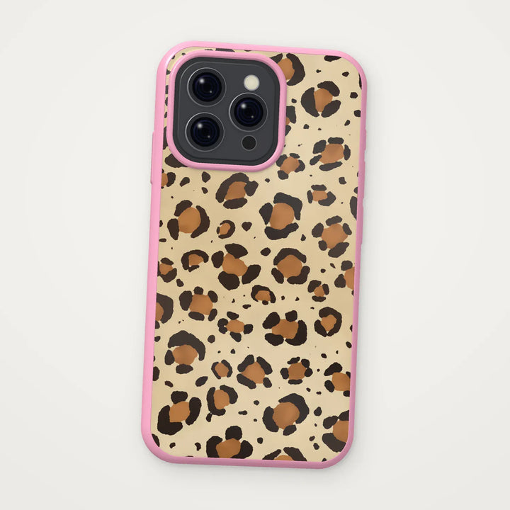 Vanilla leopard iPhone case with pink edge – Dealer de Coque