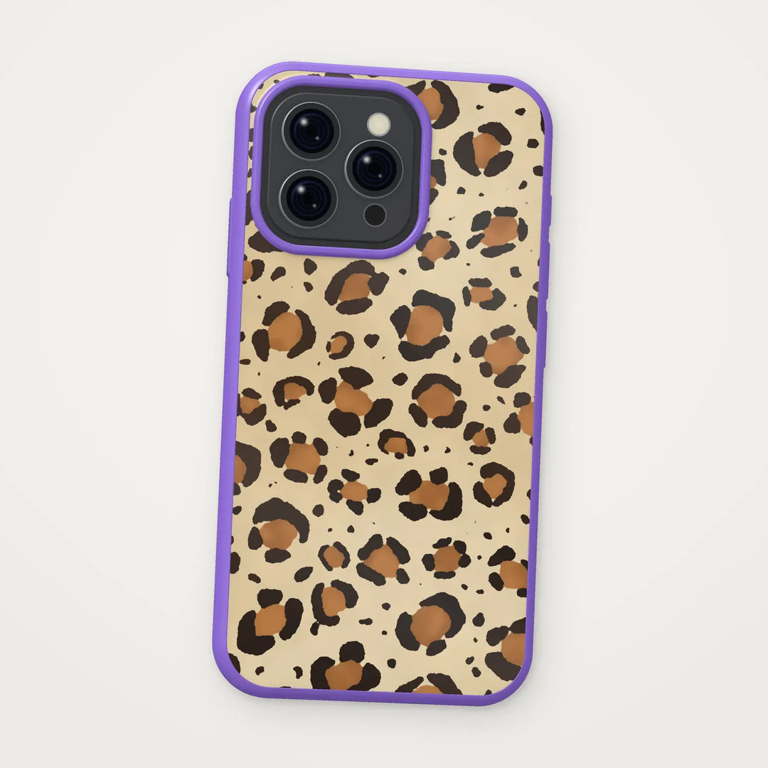 Vanilla leopard iPhone case with purple edge – Dealer de Coque