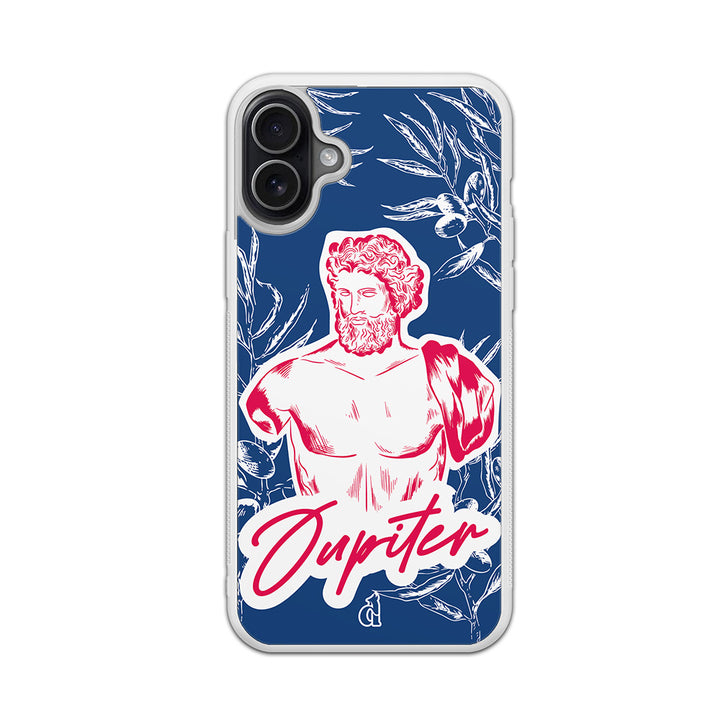 Coque protectrice blanche avec l'illustration de Jupiter pour iPhone, Samsung, Xiaomi, Oppo, Google Pixel