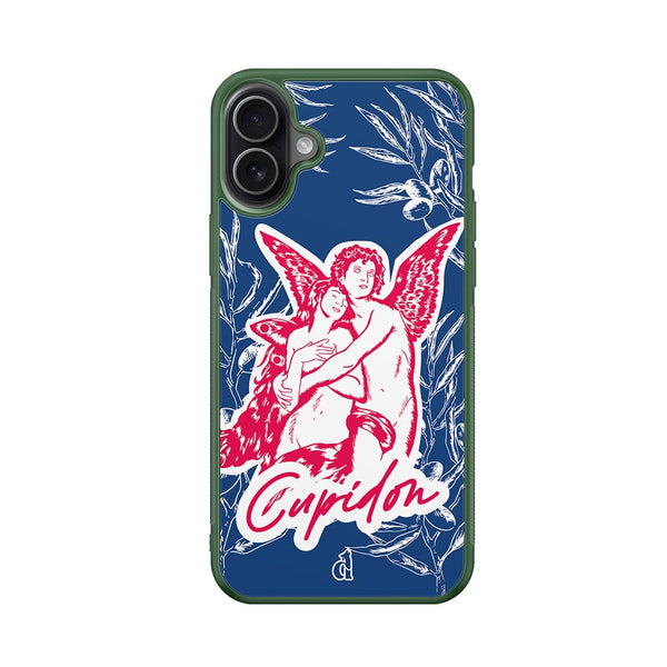 Coque vert foncé Cupidon pour iPhone, Samsung, Xiaomi, Oppo, Google Pixel