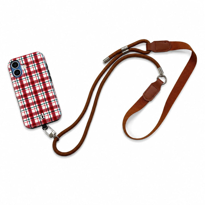 Dealer De Coque Cordon Marron Tour de cou en simili-cuir