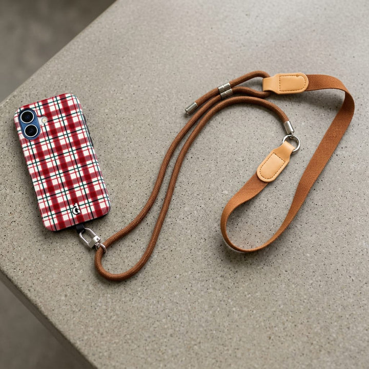 Dealer De Coque Cordon Marron Tour de cou en simili-cuir