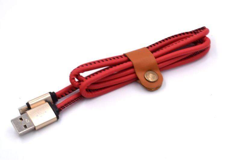 Dealer De Coque Câble / Chargeur Rouge / Micro USB Câble Cuir USB