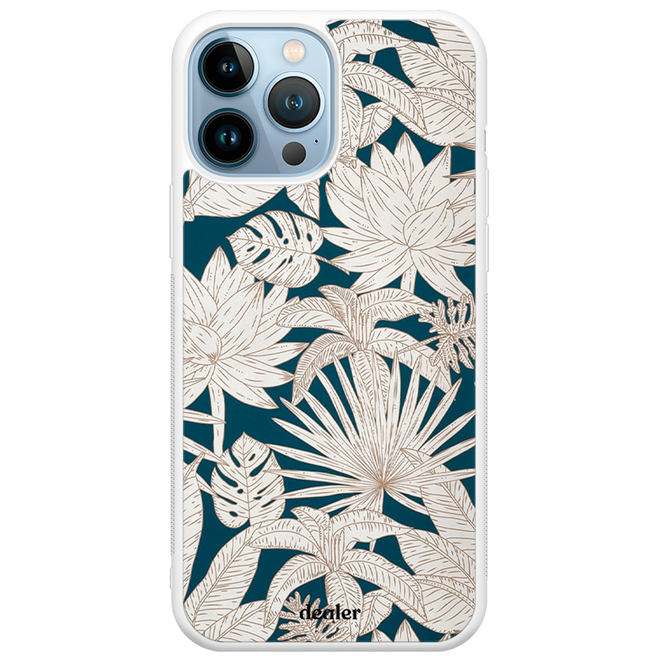 Coque de téléphone avec des fleurs tropicales, jolie coque en silicone renforcé Dealer de coque