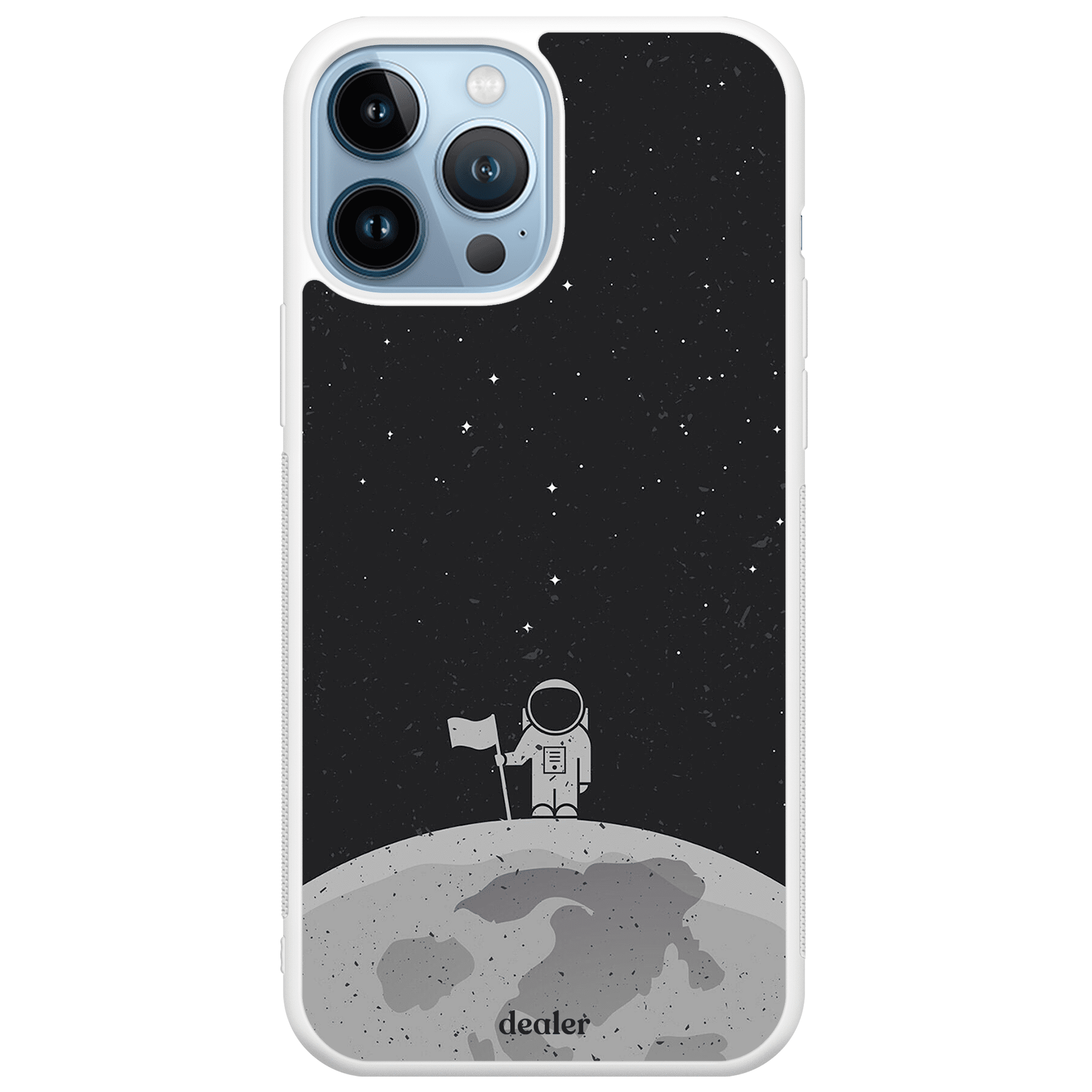 Coque de téléphone avec un astronaute sur la lune, coque lune en silicone renforcé Dealer de coque