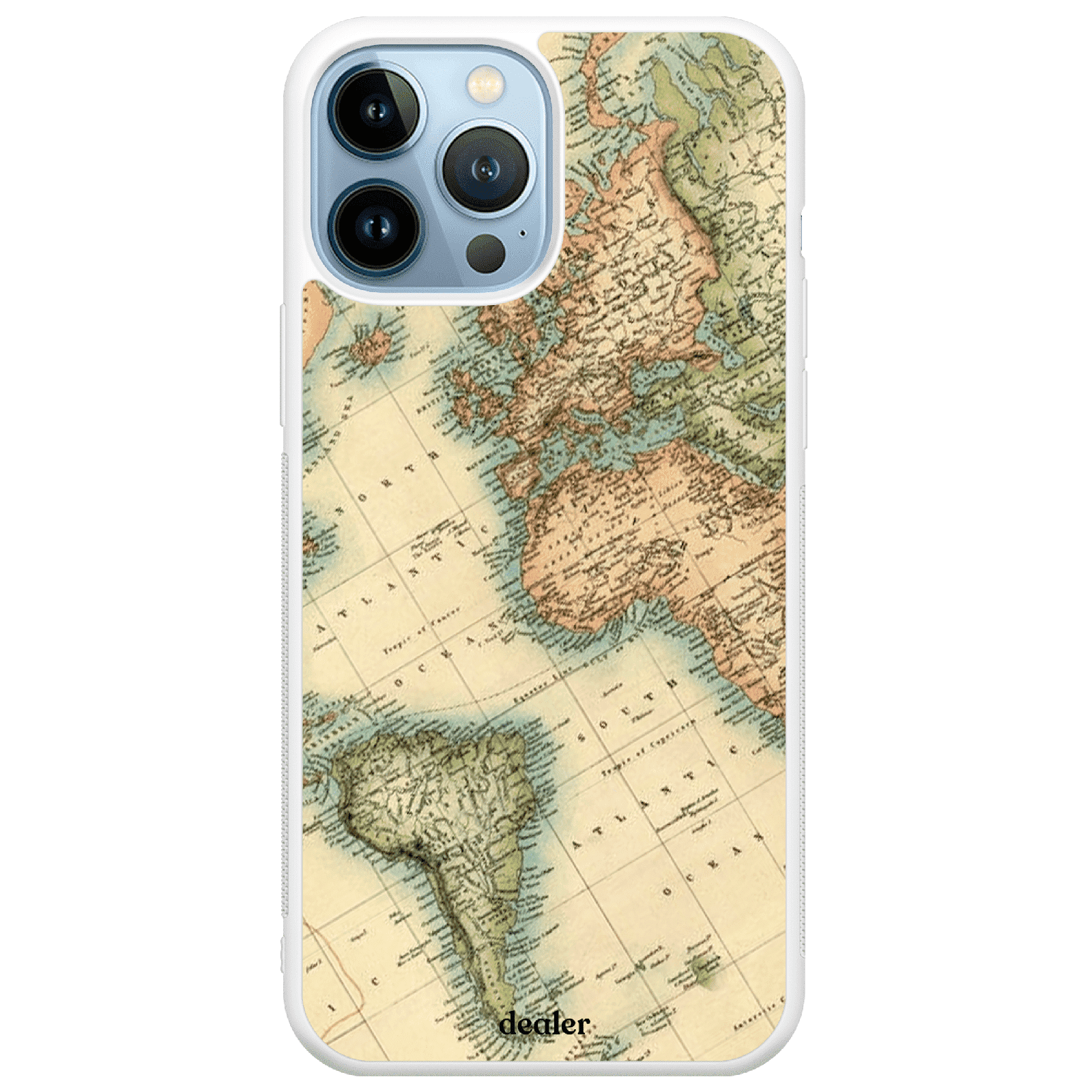 Coque de téléphone avec une carte du monde, coque map en silicone renforcé Dealer de coque