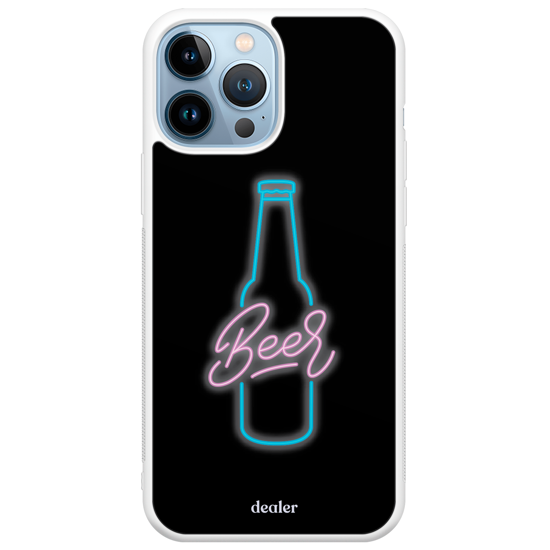 Coque de téléphone avec une bière en néon