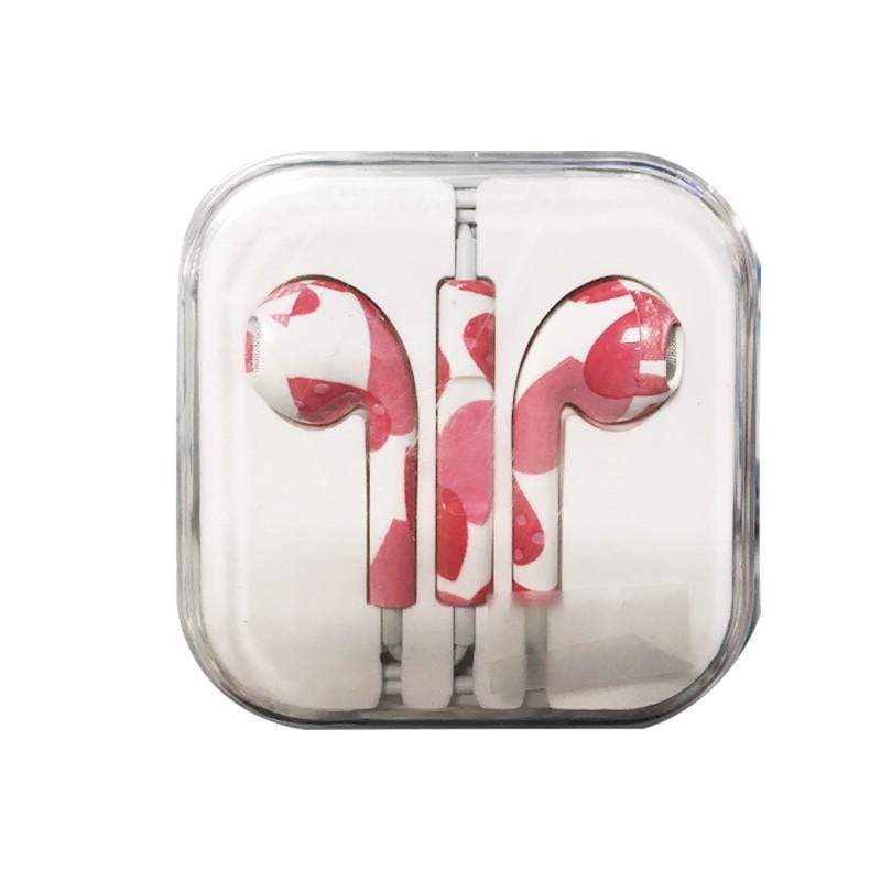 Dealer De Coque Ecouteur design  avec micro - rose et blanc