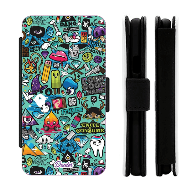 Etui téléphone coloré à offir bande dessinée skate jeux vidéos. Etui imprimé aux couleurs des jeux vidéos