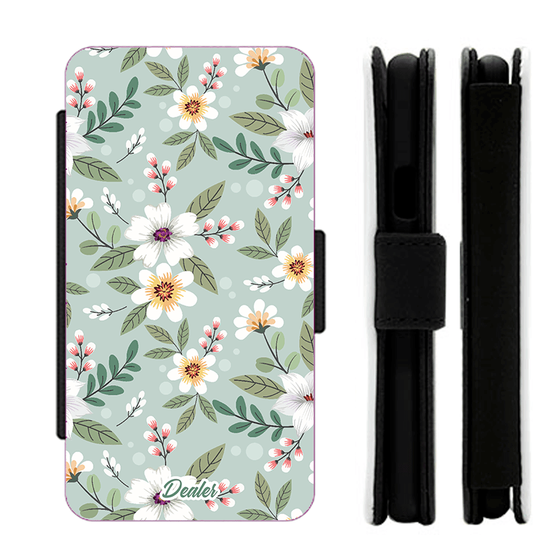 Etui à clapet fleurs printanières imprmées en France